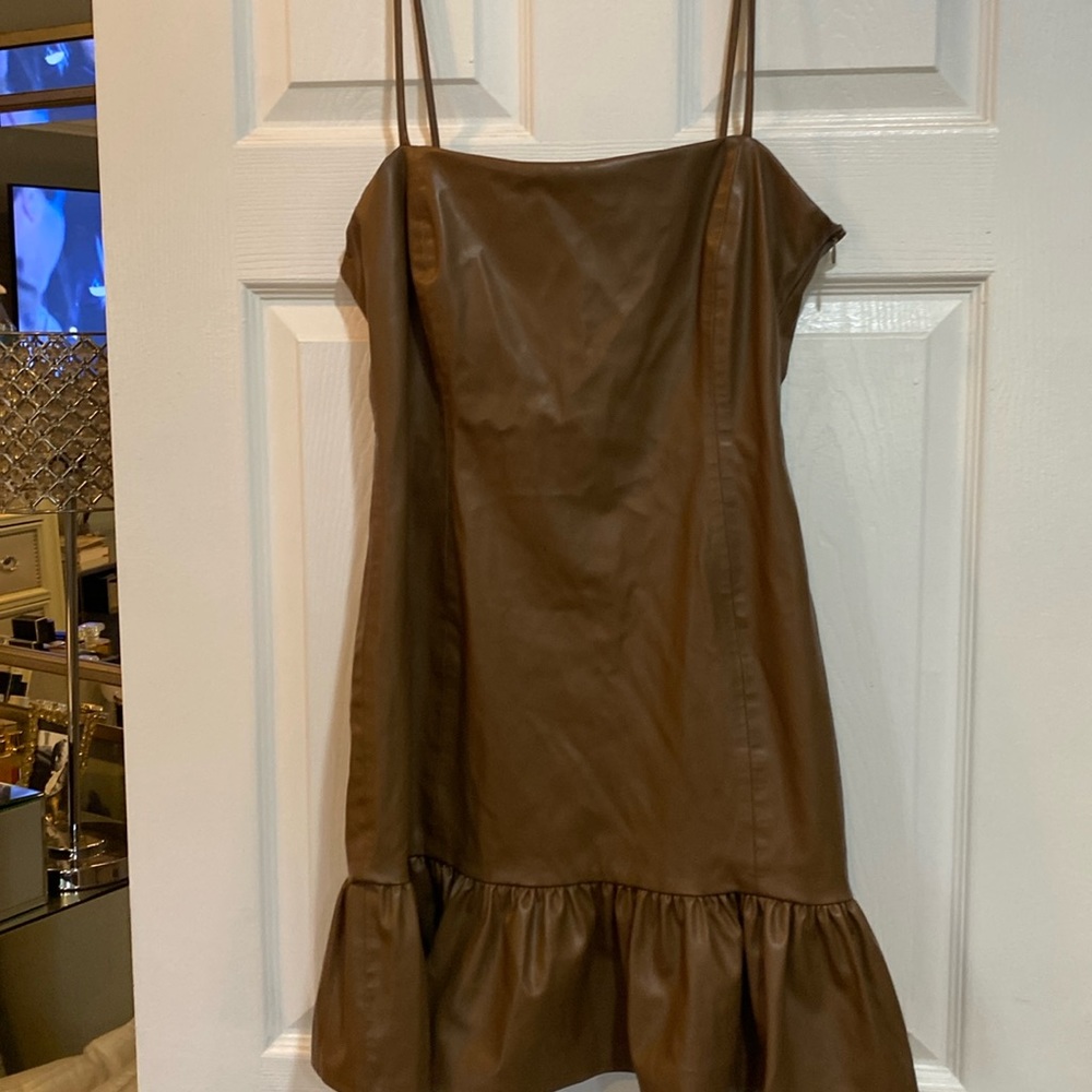 Faux leather dress